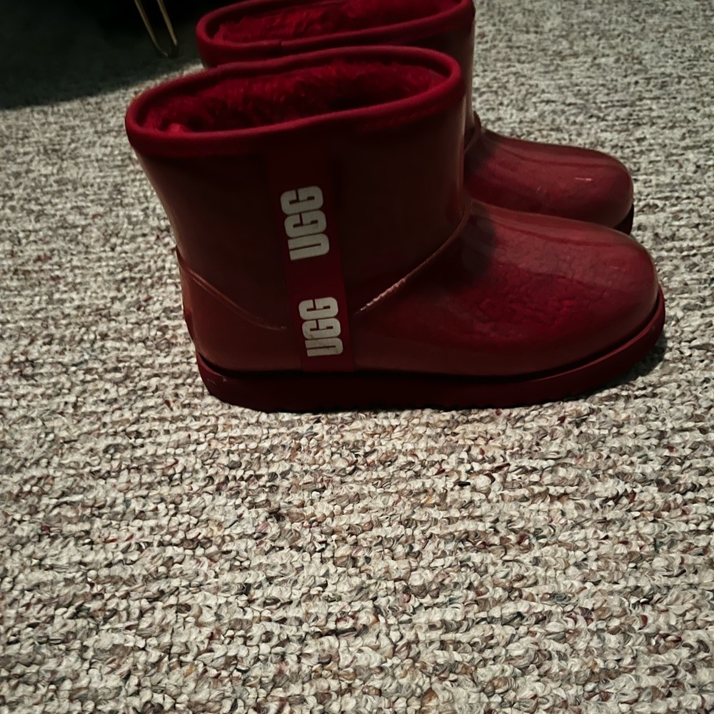 Red Ugg rainboots